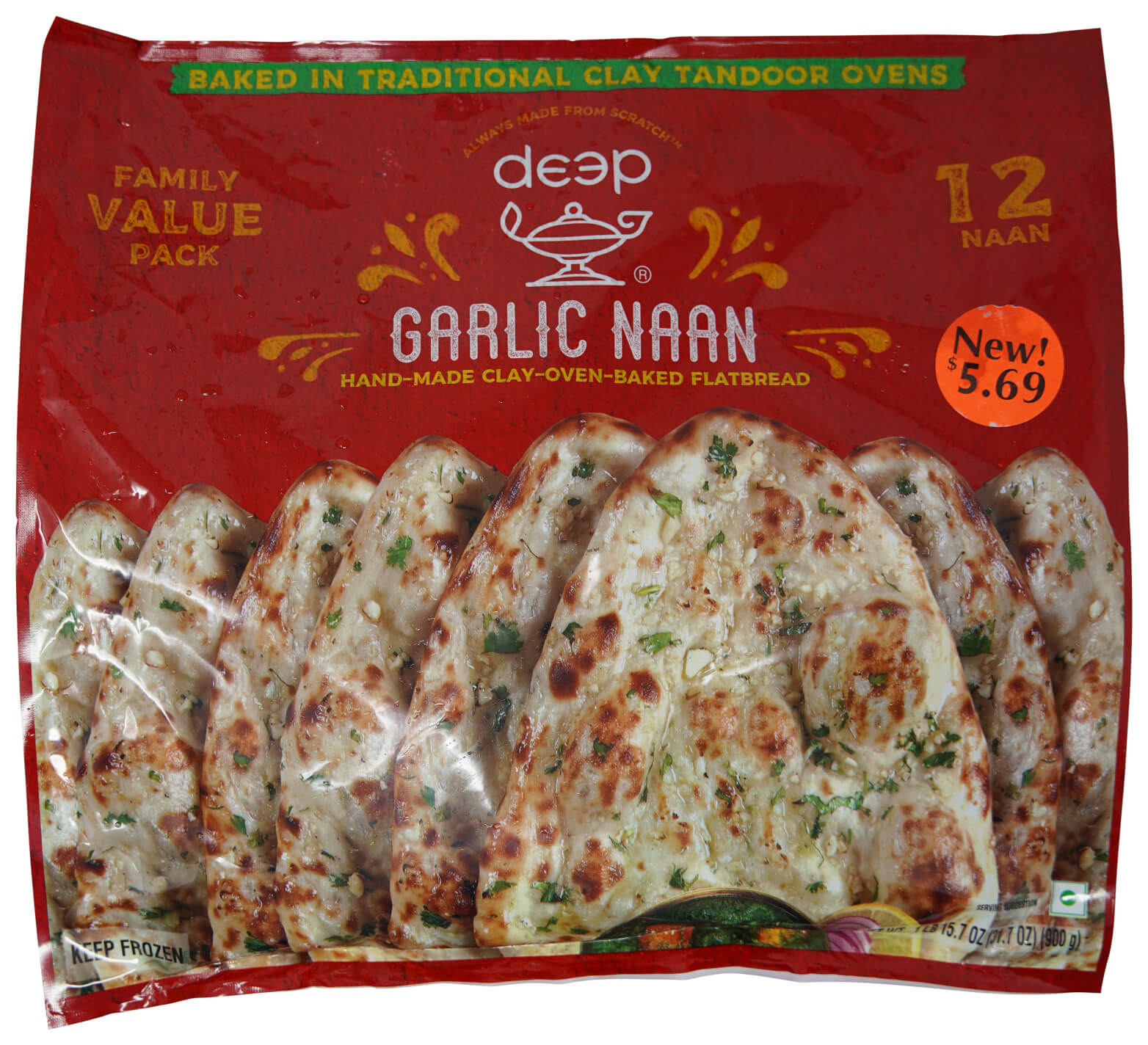 DEEP F. P GARLIC NAAN 12 PCS